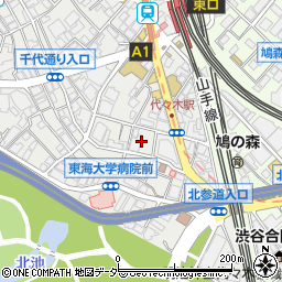 東京都渋谷区代々木1丁目23周辺の地図