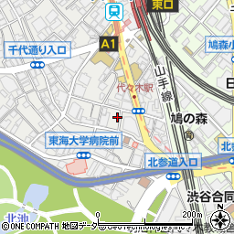 東京都渋谷区代々木1丁目23-2周辺の地図