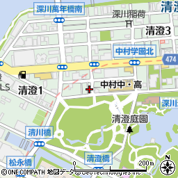 東京都江東区清澄周辺の地図