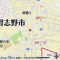 千葉県習志野市屋敷周辺の地図