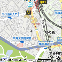 東京都渋谷区代々木1丁目23-1周辺の地図