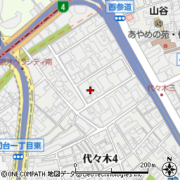 東京都渋谷区代々木4丁目25周辺の地図