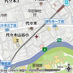東京都渋谷区代々木3丁目54-2周辺の地図