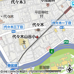 東京都渋谷区代々木3丁目50周辺の地図