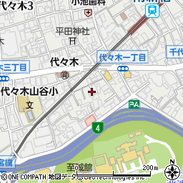 東京都渋谷区代々木3丁目54周辺の地図