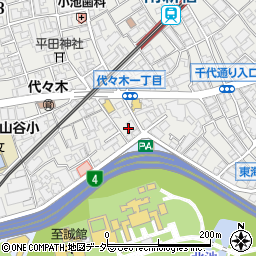 東京都渋谷区代々木1丁目8周辺の地図