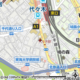 東京都渋谷区代々木1丁目30周辺の地図