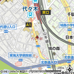 東京都渋谷区代々木1丁目32-6周辺の地図