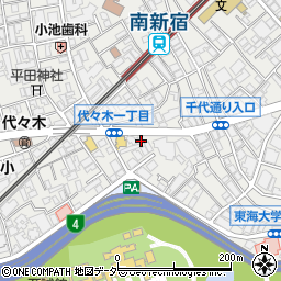東京都渋谷区代々木1丁目10周辺の地図