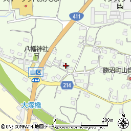 山梨県甲州市勝沼町山893-1周辺の地図