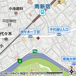 東京都渋谷区代々木1丁目10-6周辺の地図