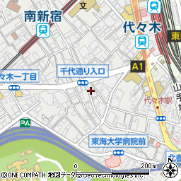 東京都渋谷区代々木1丁目26周辺の地図