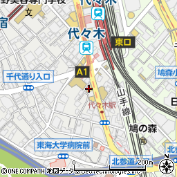 セブンイレブン渋谷代々木１丁目南店周辺の地図