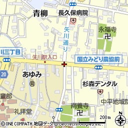 矢川駅入口周辺の地図