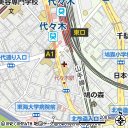 東京都渋谷区代々木1丁目32周辺の地図
