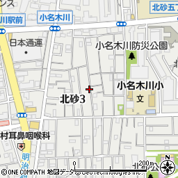 東京都江東区北砂3丁目周辺の地図
