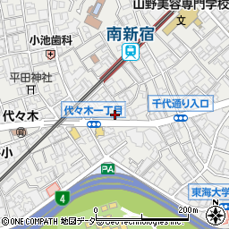 東京都渋谷区代々木1丁目45周辺の地図