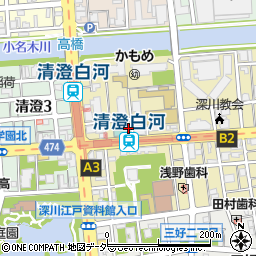 東京都江東区白河1丁目周辺の地図