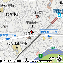 東京都渋谷区代々木3丁目1周辺の地図