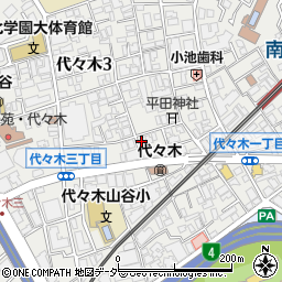 東京都渋谷区代々木3丁目1-15周辺の地図