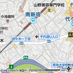 東京都渋谷区代々木1丁目44周辺の地図