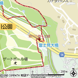 野川公園一之橋周辺の地図
