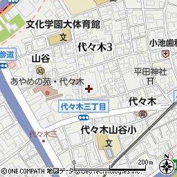 東京都渋谷区代々木3丁目周辺の地図