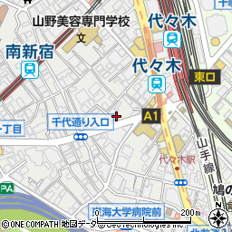 東京都渋谷区代々木1丁目38-11周辺の地図