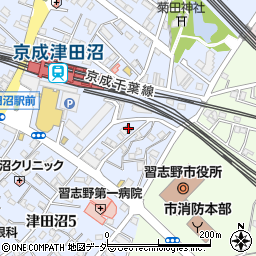 習志野津田沼郵便局 ＡＴＭ周辺の地図