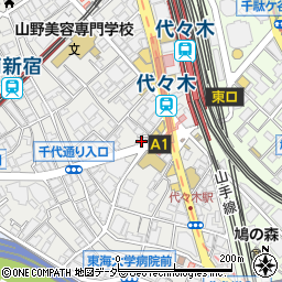 東京都渋谷区代々木1丁目38-9周辺の地図
