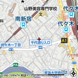 東京都渋谷区代々木1丁目41周辺の地図