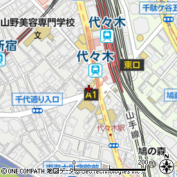 東京都渋谷区代々木1丁目38-7周辺の地図