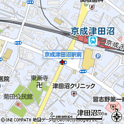京成津田沼駅前周辺の地図