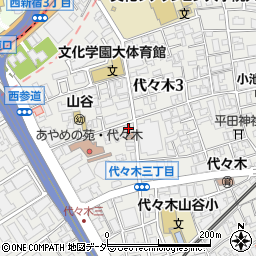 東京都渋谷区代々木3丁目35-9周辺の地図