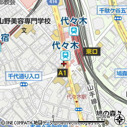 東京都渋谷区代々木1丁目38-5周辺の地図