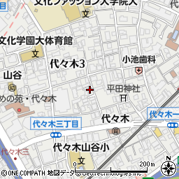 東京都渋谷区代々木3丁目6-8周辺の地図