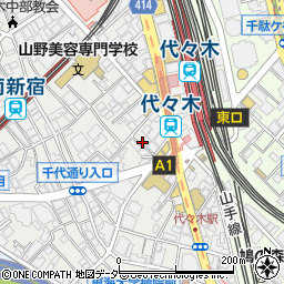 東京都渋谷区代々木1丁目38周辺の地図