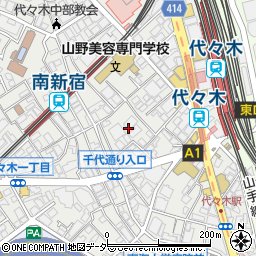 東京都渋谷区代々木1丁目40周辺の地図