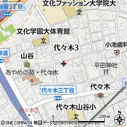 東京都渋谷区代々木3丁目4-12周辺の地図