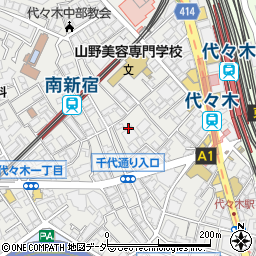 東京都渋谷区代々木1丁目周辺の地図
