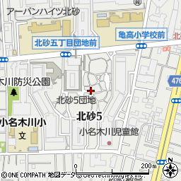 東京都江東区北砂5丁目周辺の地図