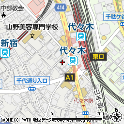 東京都渋谷区代々木1丁目38-19周辺の地図