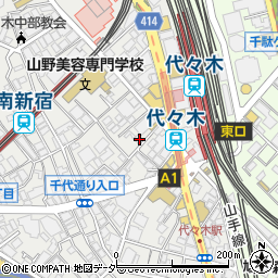 東京都渋谷区代々木1丁目37-8周辺の地図