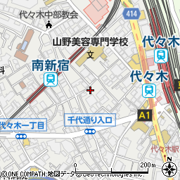 東京都渋谷区代々木1丁目40-21周辺の地図