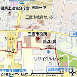 〒181-0000 東京都三鷹市（以下に掲載がない場合）の地図