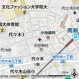 東京都渋谷区代々木3丁目8-5周辺の地図