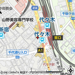 東京都渋谷区代々木1丁目38-1周辺の地図