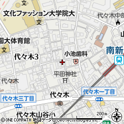 東京都渋谷区代々木3丁目8-4周辺の地図