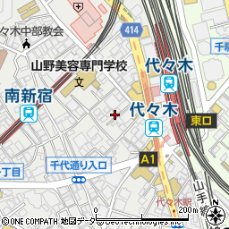 東京都渋谷区代々木1丁目37周辺の地図