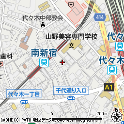 東京都渋谷区代々木1丁目52周辺の地図